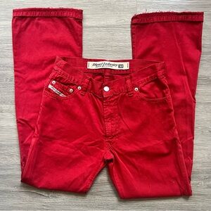 Diesel Y2K Women’s Low Rise Flare Jeans with Distressed Hem